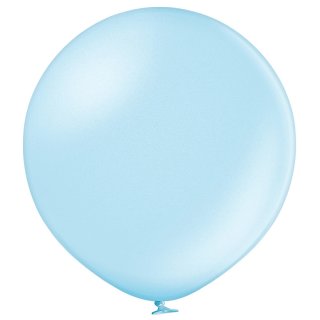 2 Riesenballons Blau-Hellblau Metallic kugelrund &oslash;60cm