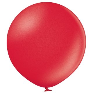 2 Riesenballons Rot-Kirschrot Metallic kugelrund &oslash;60cm