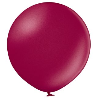 2 Riesenballons Burgund Metallic kugelrund &oslash;60cm
