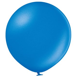2 Riesenballons Blau Metallic kugelrund ø90cm