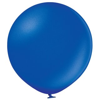2 Riesenballons Blau-K&ouml;nigsblau Metallic kugelrund &oslash;90cm