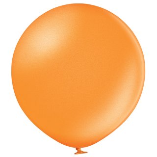 2 Riesenballons Orange Metallic kugelrund &oslash;90cm