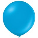 2 Riesenballons Blau-Cyan Metallic kugelrund ø90cm