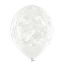 6 Luftballons Schmetterlinge Kristall &oslash;30cm