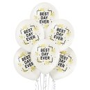 6 Luftballons Best Day Ever Metallic &oslash;30cm