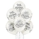 6 Luftballons Just Married Glocken Metallic &oslash;30cm