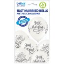 Belbal Premium Luftballon Just Married Glocken ø30cm Metallic-6St