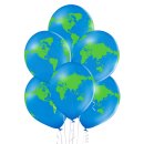 6 Luftballons Weltkugel &oslash;30cm