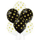 6 Luftballons Sterne Gold &oslash;30cm