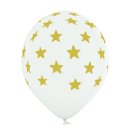 6 Luftballons Sterne Gold ø30cm