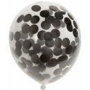 Globos Konfettiballon Klar ø30cm Konfetti Schwarz...