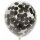 Globos Konfettiballon Klar ø30cm Konfetti Schwarz Papier-6St