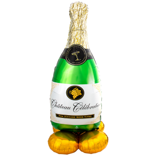 Anagram Folienballon Sektflasche mit Standfuß stehend 152cm-1St
