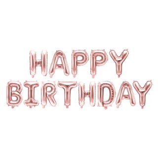 Schriftzug Happy Birthday Rosegold Folie 340cm x 35cm