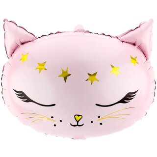 Partydeco Folienballon Katzenkopf Rosa 60cm-1St