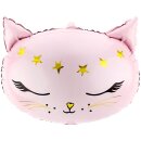 Partydeco Folienballon Katzenkopf Rosa 60cm-1St