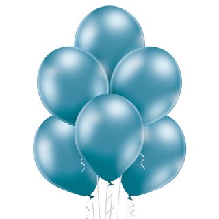 50 Luftballons Blau Spiegeleffekt ø30cm