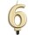 Globos Tortenkerze Zahl 6 Gold Metallic Höhe 7,8cm-1St