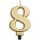 Globos Tortenkerze Zahl 8 Gold Metallic Höhe 7,8cm-1St