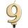 Globos Tortenkerze Zahl 9 Gold Metallic Höhe 7,8cm-1St