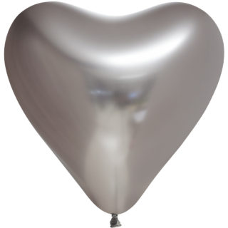 Globos Herzballon Silber ø33cm Glossy-1St