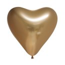 100 Herzballons Gold Spiegeleffekt ø40cm