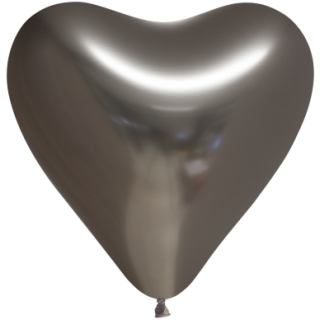 Globos Herzballon Grau ø33cm Glossy-1St