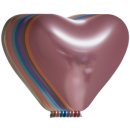 100 Herzballons Mix Spiegeleffekt &oslash;30cm