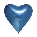 6 Herzballons Blau Spiegeleffekt ø40cm