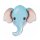 Luftballon Elefantenkopf Blau Folie 100cm