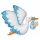 Luftballon Storch mit Baby Blau Folie 110cm