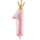 Luftballon -Zahl 1- Rosa Prinzessin Folie ca 86cm