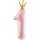 Partydeco Folienballon -Zahl 1- Rosa Prinzessin Folie 86cm-1St