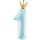 Partydeco Folienballon -Zahl 1- Blau-Hellblau Prinz Folie 86cm-1St