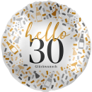 Premioloon Folienballon -Zahl 30- hello Glückwunsch...