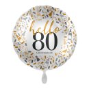 Luftballon -Zahl 80- hello Glückwunsch Mix Folie...