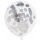 Globos Konfettiballon Klar ø30cm Konfetti Silber Papier-6St
