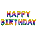 Partydeco Folienballon-Set Happy Birthday Regenbogen...
