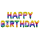 Partydeco Folienballon-Set Happy Birthday Regenbogen 340cm x 35cm-1St