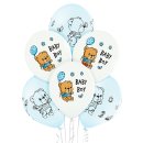 6 Luftballons Baby Boy Bärchen Blau Weiß...