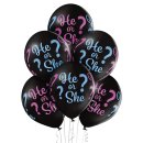 6 Luftballons He or She &oslash;30cm
