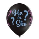 6 Luftballons He or She ø30cm
