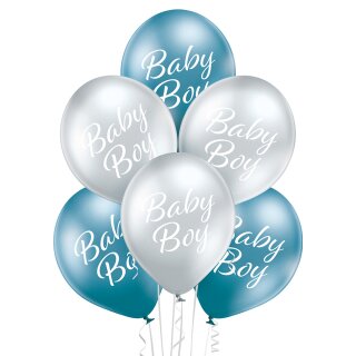 Belbal Premium Luftballon Baby Boy Glossy  ø30cm-6St