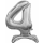 Godan Folienballon -Zahl 4- Silber mit Standfuß  stehend 74cm-1St