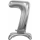 Godan Folienballon -Zahl 7- Silber mit Standfuß  stehend 74cm-1St