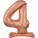Godan Folienballon -Zahl 4- Rosegold mit Standfuß...