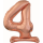 Godan Folienballon -Zahl 4- Rosegold mit Standfuß stehend 74cm-1St