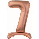 Godan Folienballon -Zahl 7- Rosegold mit Standfuß...