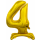 Godan Folienballon -Zahl 4- Gold mit Standfuß  stehend 74cm-1St