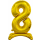 Godan Folienballon -Zahl 8- Gold mit Standfuß  stehend 74cm-1St